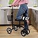 Knee Scooter All Terrain - Give Me Deluxe Medical Steerable Foldable Knee Walker for Broken Leg, Foot, Ankle Injuries Come with Orthopedic Seat Pad - Compact Crutches Alternative in Black