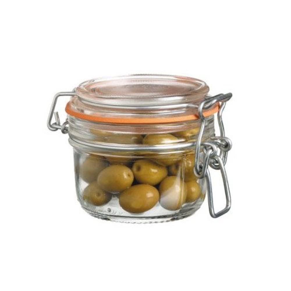 KitchenCraft Home Made Terrine Style Glass Jar with Lid and Airtight Clip Seal, 125 ml
