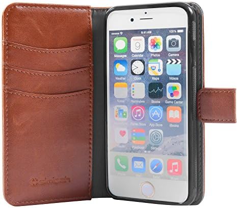 Slimtech Faux Leather Folio Detachable Wallet Case for Apple iPhone 6 / 6s - Brown