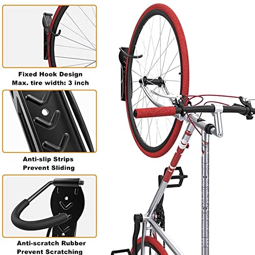 TORACK Bike Rack for Garage Wall Mount, 2 Pack Bike Hangers for Garage