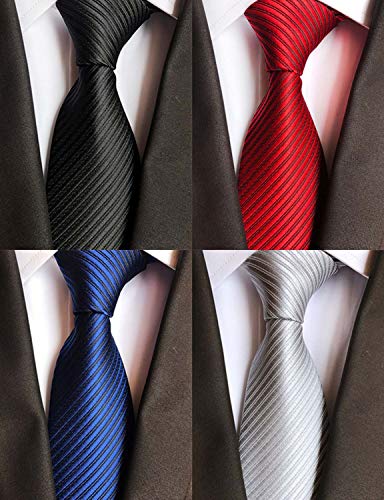 WeiShang Lot 4 PCS Classic Men's Tie Silk Necktie Woven JACQUARD Neck Ties (Style 18)