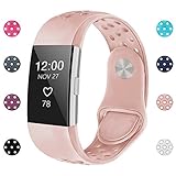 iGK For Fitbit Charge 2 Bands, Adjustable Replacement Sport Strap Bands for Fitbit Charge 2 Smartwatch Fitness Wristband Soft Silicone With Clsap Pink Small