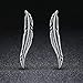 BAMOER Clip on Earrings Cute Black Earrings 925 Silver Ear Climber Earrings for Women Ear Crawler Earrings Sterling Silver