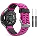 MoKo Watch Band Compatible with Garmin Forerunner 235, Soft Silicone Replacement Watch Band fit Garmin Forerunner 235/235 Lite/220/230/620/630/735XT/Approach S20/S6/S5 - Rose RED & Black
