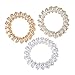 Haierly 20Pcs Spiral Hair Ties Cayder No Crease Elastic Ponytail Holders Hair Ring Phone Cord Traceless rubber bands for hair(Metal color 5 colors 20pcs)