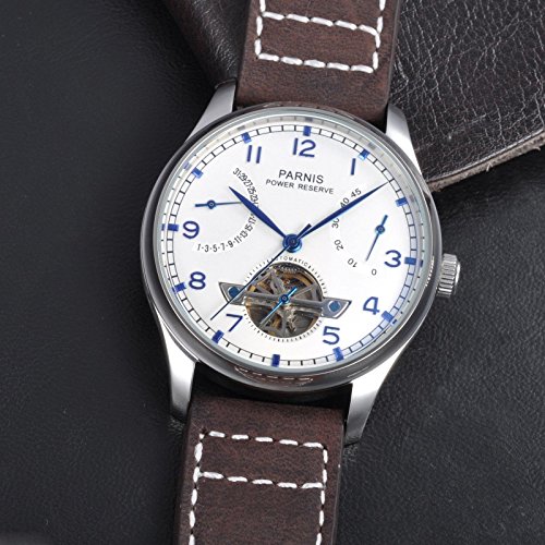 Fanmis Luxury White Dial Seagull Power Reserve Chronometer Automatic Mechanical Watch
