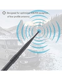 Antena JeCar para 2007-2019 Jeep Wrangler JK JKU JL JLU Sahara Rubicon 2 4 puerta, 13 "antena de radio de coche flexible