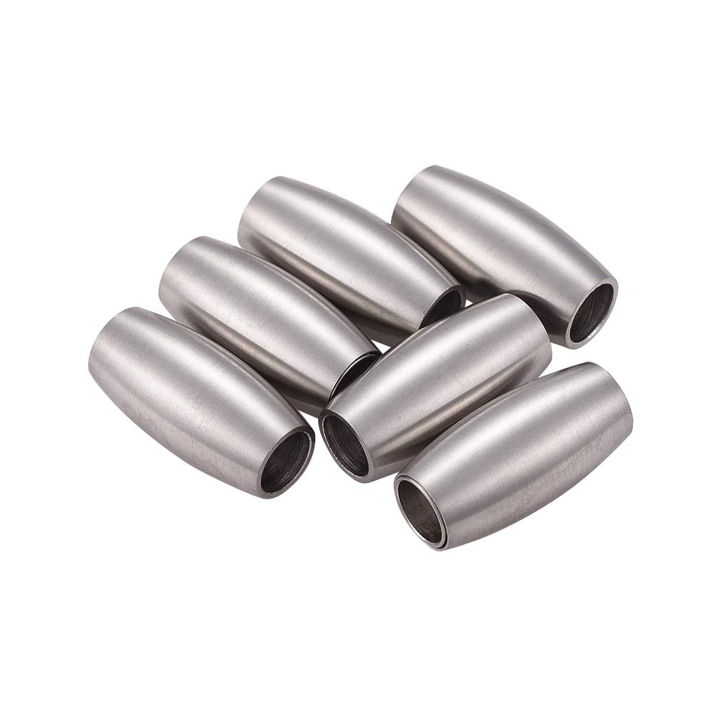 Airssory 10pcs 304 Stainless Steel Matte Style 21x10mm Magnetic Clasps Oval Shape 21x10mm Magnet Converter for Jewellery Bracelet Necklace Making - Fit 6mm Cord