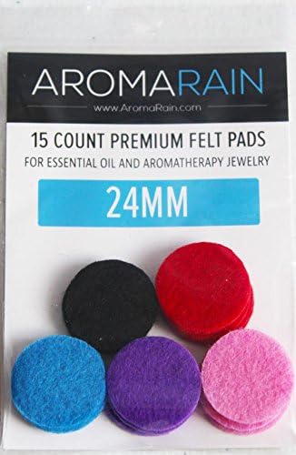 AromaRain 24mm Essential Oil Replacement Pads - Fits the AromaRain Premium Stainless Steel Essential Oil Diffuser Lockets