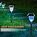 Aglaia Solar Lights Outdoor [6 packs] Solar Powered Pathway Color Changing Light with 2 Lighting Modes Landscape Light For Lawn/Patio/Yard/Walkway/Driveway/Sidewalk (Stainless Steel)