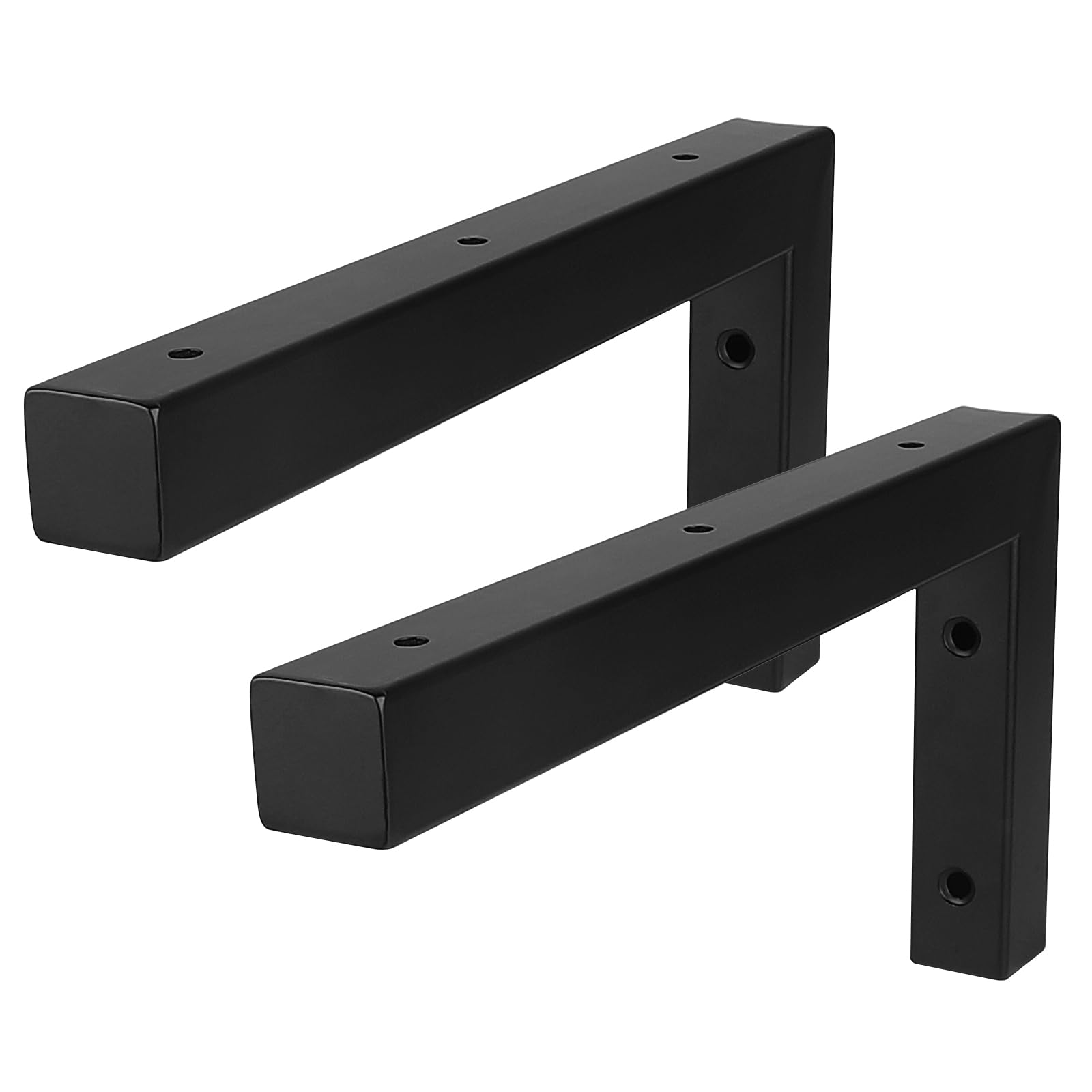 DBREAKS 2 x Washbasin Brackets, 35 cm, Metal Wall Bracket in Black, Shelf Bracket, Heavy Duty Console, Washbasin Top, for Washbasin, Stable Basin Undermount