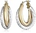 Amazon Collection 14k Gold-Bonded Sterling Silver Two-Tone Hoop Earrings