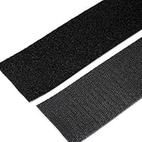 Strenco 2 Inch Self Adhesive Hook and Loop - 5 feet - Black Sticky Back Tape - Fastener