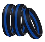 Globby Silicone Wedding Band Ring,3 Pack for Men and Women,Rubber Ring Band is Flexible and Comfortable