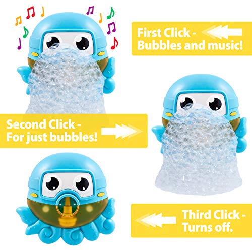 CHUCHIK Octopus Bath Toy. Bubble Bath Maker for The Bathtub. Blows Bubbles and Plays 24 Children’s Songs – Baby, Toddler Kids Bath Toys Makes Great Gifts for Toddlers – Sing-Along Bath Bubble Machine