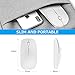 Rechargeable Wireless Mouse, Pasonomi 2.4G Slim Mute Silent Click Noiseless Optical Mouse with USB Receiver (Stored at Bottom of The Mouse) Compatible with Notebook, PC, Laptop, Computer, Mac (White)