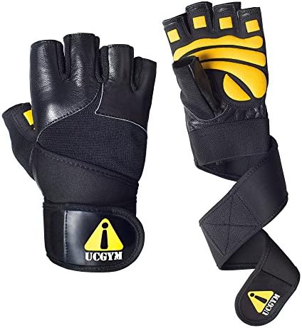 UCgym Power Wrist WORKOUT GLOVES with Wrist Wrap - Great for Gym, Weight Lifting, Crossfit, Cycling (Medium)