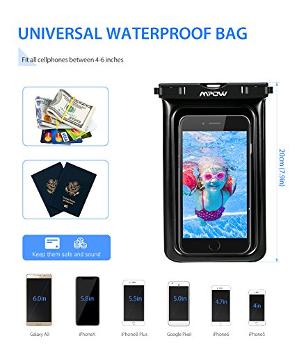 Mpow [ upgraded ] Floating Waterproof Case, IPX8 Waterproof Phone Case Underwater New Type TPU Dry Bag for iPhone 8/8plus/7/7plus/6s/6/6s plus Samsung galaxy s8/s7 Google Pixel HTC10 (2-Pack) - Thumbnail 4