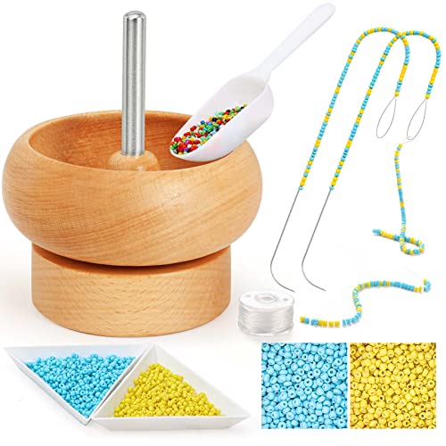 Tilhumt Bead Spinner Kit with Beads, Trays, Scoop, Needles, Bead