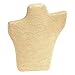 Jewelry Bust Display Stand – Sloping Shoulder Necklace Mannequin Display Shelf Stand - Flax Beige, 10 x 3 x 11 inches