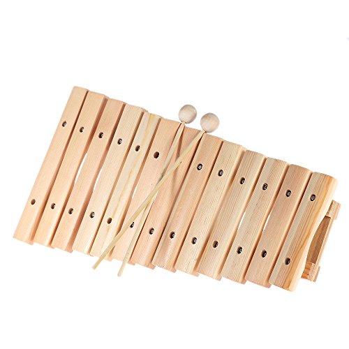 ammoon Musical Xylophone Piano Wooden Instrument for Children Kids Baby Music Educational Toys with 2 Mallets
