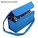 BTSKY® Handy 80 Slot Carrying Lipstick Organizer Marker Case Holder for Primascolor Marker and Copic Marker--Fits for Markers Pen from 15mm to 22mm Diameter(Blue)