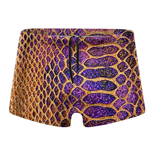 51CQ0y0v87L Traje de baño para hombre, estampado de serpiente, dorado, morado y dorado Traje de baño para hombre, estampado de serpiente, dorado, morado y dorado