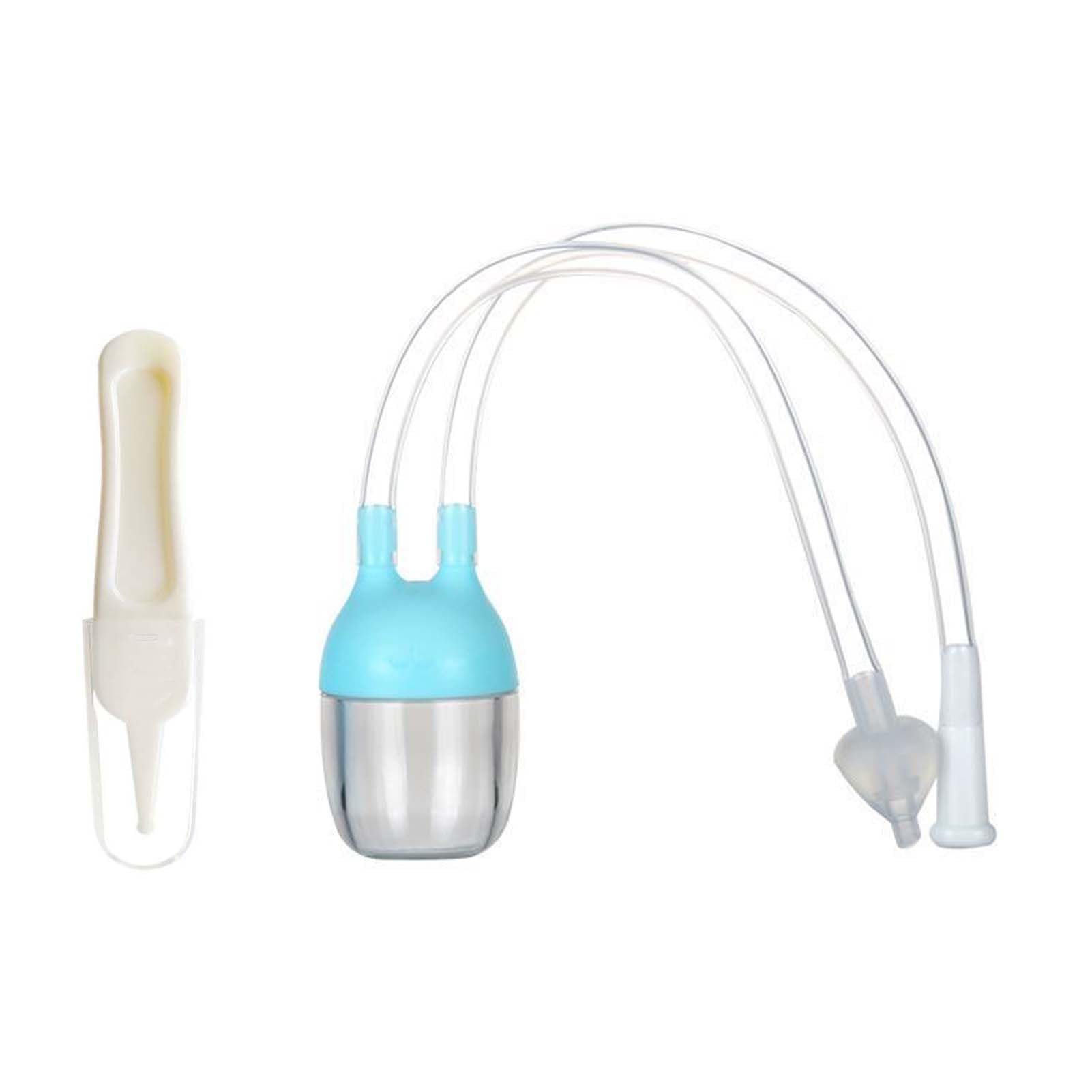 Meiyea Manual Baby Nasal Aspirator - Hygienic Nose Snot Remover for Infants & Toddlers, Soft Tip Congestion Relief Sucker for Cold & Flu (Blue)