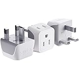 UK, Hong Kong, Ireland Travel Adapter Plug by Ceptics - Usa Input - Type G - Safe Grounded Perfect for Cell Phones, Laptops,