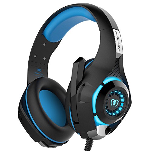 Gaming Headset, Matone Over-Ear Gaming Headphones with Volume Control USB 3.5mm Noise Cancelling Earphones Built-in Mic Stereo Bass LED Light for PS4 PC Tablet Laptop (Blue) Gaming Headset, Matone Over-Ear Gaming Headphones with Volume Control USB 3.5mm Noise Cancelling Earphones Built-in Mic Stereo Bass LED Light for PS4 PC Tablet Laptop (Blue)