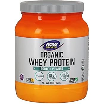 NOW Sports Organic Whey Protein Natural Unflavored,1-Pound