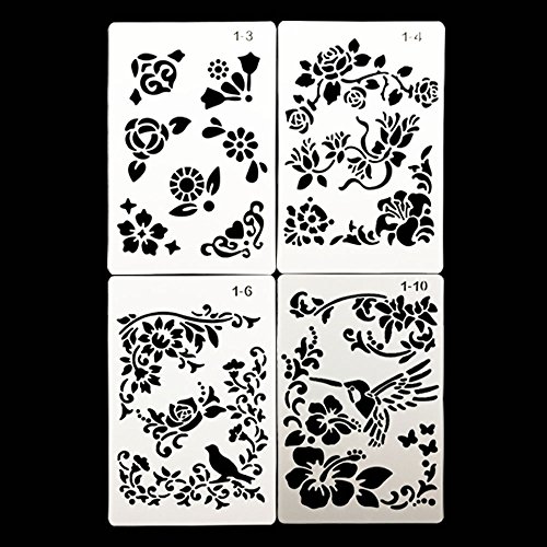 2 DEPEPE+Plastic+Stencils+Journal+Painting