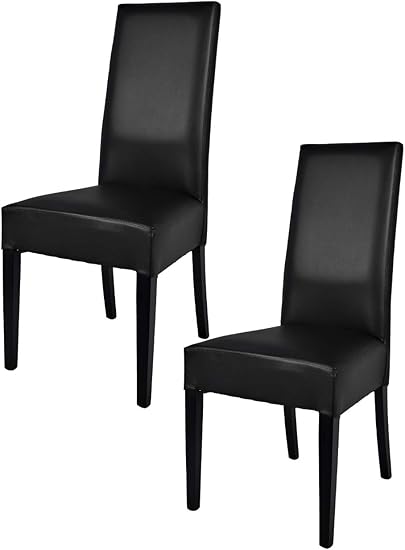 Tommychairs 2er Set Moderne Stuhle Luisa Fur Kuche Und Esszimmer Robuste Struktur Aus Lackiertem Buchenholz Farbe Schwarz Gepolstert Und Mit Schwarzem Kunstleder Bezogen Amazon De Kuche Haushalt