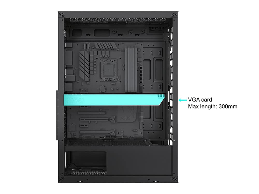 Bgears b-Optillusion (Fans NOT Included) Gaming PC ATX case, Special Optical Illusion ARGB Front Panel, Tempered Glass Side. USB3.0, Support up to EATX Motherboard.