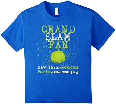 unisex-child Grand Slam Fan | Funny Pro Tour Cities Shirt | Luv Tennis 8 Royal Blue