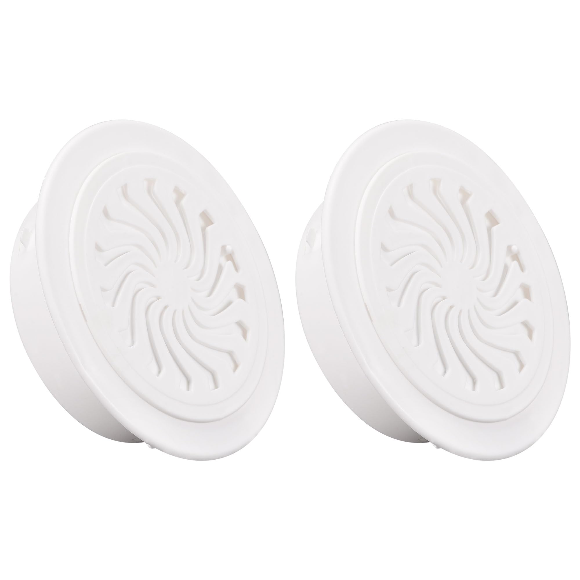 sourcing map Round Vent Cover, ABS Plastic Adjustable Air Vent Cover White for 2.8" - 3.1" Diameter Hole 2pcs