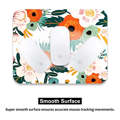 AUDIMI Mouse Pad with Floral Pattern Non-Slip Rubber Base for Office Gaming Computer