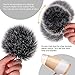 Tatuo 16 Pieces Faux Fur Pom Ball DIY for Hats Shoes Scarves Bag Pompoms Keychain Charms Knitting Hat Accessories(Black, Gray, Brown, White, Natural)
