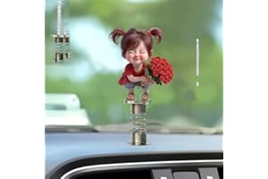 5PCS Girl Party Favors, 2D Flat Acrylic Girl with Bouquet Swing Decor, Mini Party Favor for Girls Holiday Birthday Party, Car