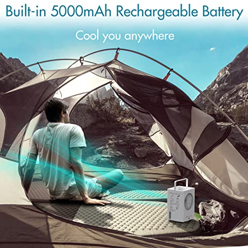 Portable Air Conditioner, 5000mAh Rechargeable Battery Operated, 120