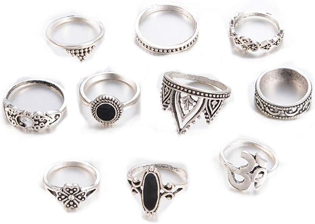 Trifycore 10pcs Knochel Ring Set Weinlese Kronen Schwarze O Ringe Gemstone Taiji Gossip Farben Frauen Knochel Ringe Schmuck Fingerring Punkring Fur Frauen Madchen Schmuck Geschenk Set Amazon De Kuche Haushalt