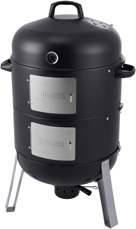 SUNLIFER 3-in-1 Charcoal Smoker Grill 646 sq in 105x63x52.5 cm