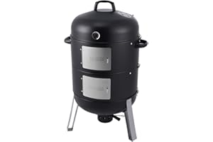 SUNLIFER 20.5 Inch Vertical Charcoal Smoker and Grill Combo, Heavy-Duty BBQ Smokers for Outdoor Cooking Camping
