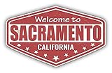 Sacramento City California State USA Grunge Travel Stamp Car Bumper Sticker Decal 5'' x 4''