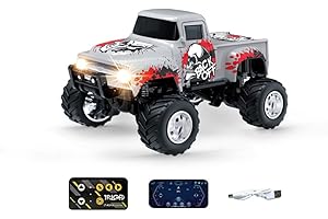 1/64 Scale Alloy Mini Remote Control Monster Truck, 2.4G 3-Speed Phone/RC Dual Control Off-Road Crawler with Shock Absorber &