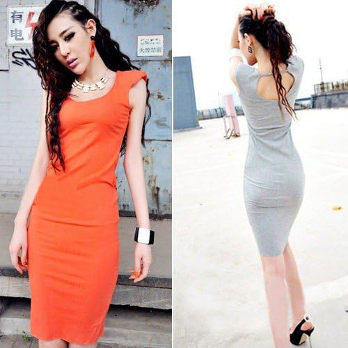 Amazon ノースリーブ タイトワンピース オレンジ ワンピース チュニック 通販