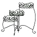 Panacea Products 3-Tiered Folding Scroll and Ivy Plant Stand Black with Brushed Bronze Leaves