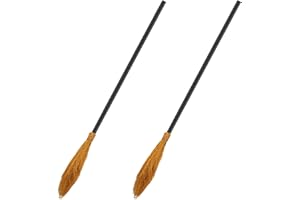 Medoore 2 Pack Halloween Witch Broom Plastic Witch Broomstick Cosplay Broom Props, Realistic Wizard Flying Broom Stick Accessory for Costumes