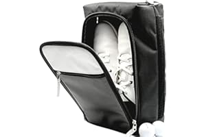 ZIPPA LORENZERIK Golf Shoe Bag - Ventilation, Large Pockets for Golf Accessories - Black, Grey, White