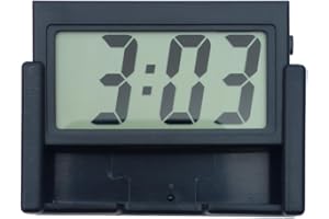 WANHEART Small Digital Clock，Portable Travel Clock，Classroom Bedroom Bathroom Glass Car Motorcycle Dashboard Mini Clock Battery Operated Self Adhesive (1, Black)